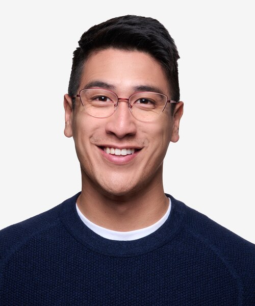 Star Burgundy MetalEyeglass Frames for Men from EyeBuyDirect