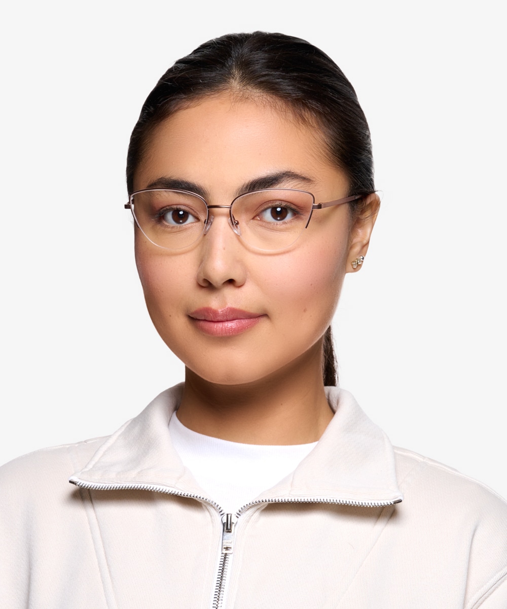 Gold frame hot sale women's eyeglasses