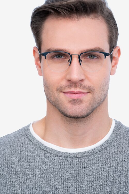 Wings Blue MetalEyeglass Frames for Men from EyeBuyDirect