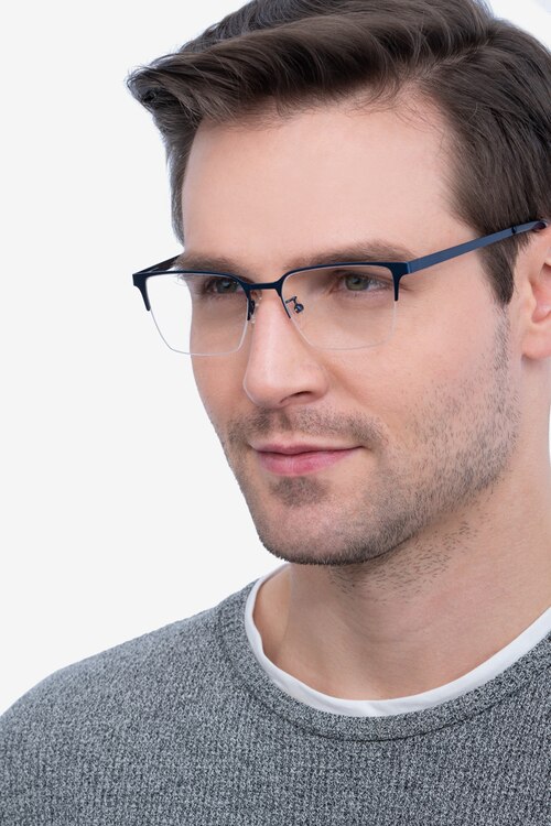 Brink Blue MetalEyeglass Frames for Men from EyeBuyDirect