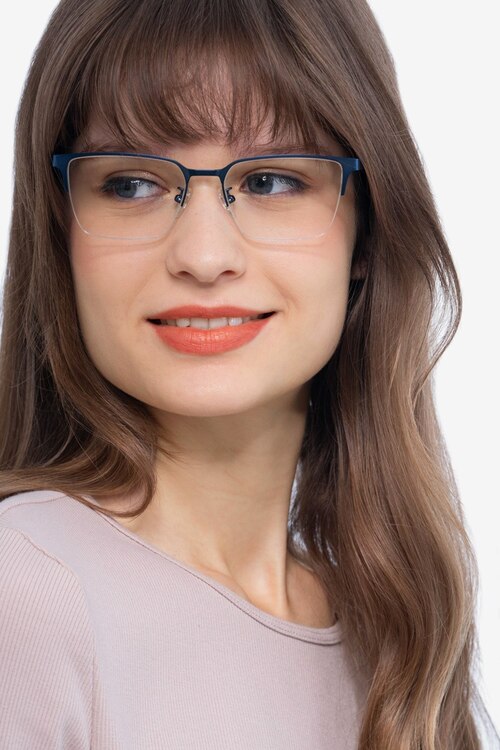 Brink Blue MetalEyeglass Frames for Women from EyeBuyDirect