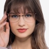 Kira Burgundy MétalMontures de lunettes de vue pour Femmes d'EyeBuyDirect
