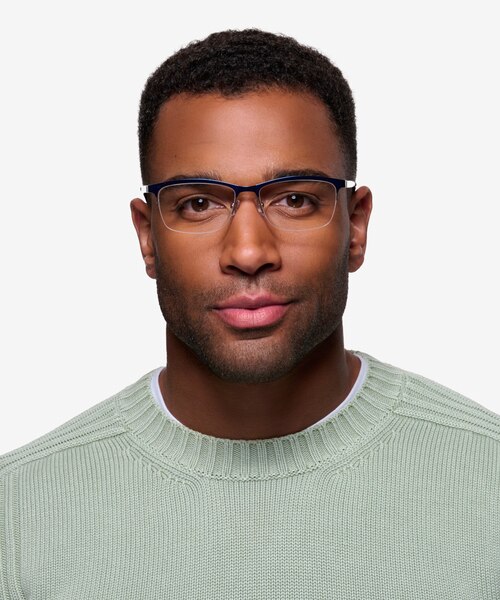 Rally Navy MetalEyeglass Frames for Men from EyeBuyDirect