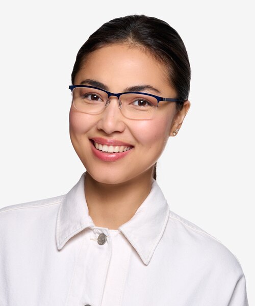 Rally Navy MetalEyeglass Frames for Women from EyeBuyDirect