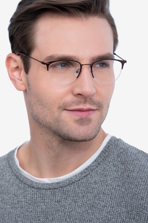Elise Brun MétalMontures de lunettes de vue pour Hommes d'EyeBuyDirect