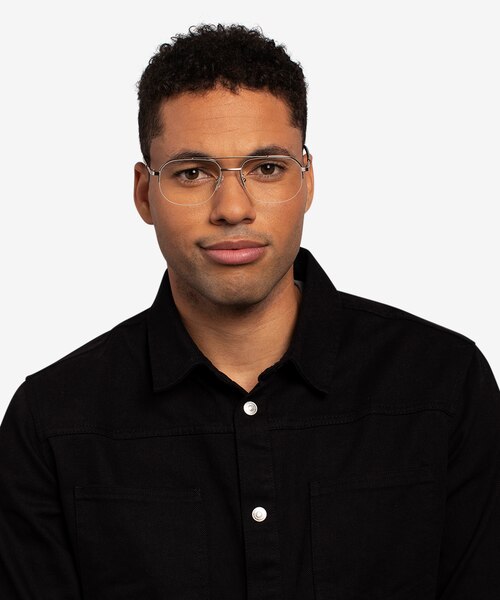 Carlson Argenté Acetate-metalMontures de lunettes de vue pour Hommes d'EyeBuyDirect