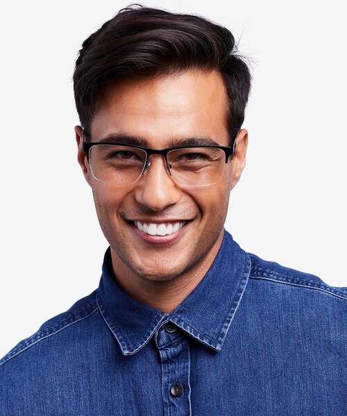 Jasper Black MetalEyeglass Frames for Men from EyeBuyDirect