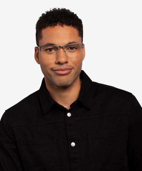 Jasper Argenté MétalMontures de lunettes de vue pour Hommes d'EyeBuyDirect