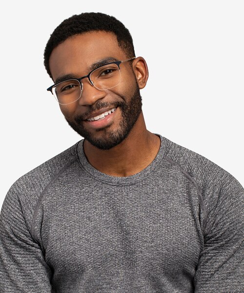 Owen Bleu marine MétalMontures de lunettes de vue pour Hommes d'EyeBuyDirect