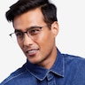 Owen Noir MétalMontures de lunettes de vue pour Hommes d'EyeBuyDirect