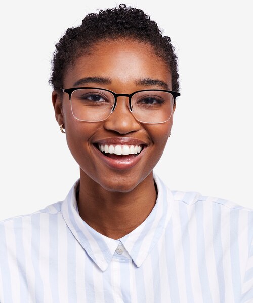 Owen Noir MétalMontures de lunettes de vue pour Femmes d'EyeBuyDirect