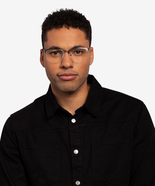Quinton Gunmetal MetalEyeglass Frames for Men from EyeBuyDirect