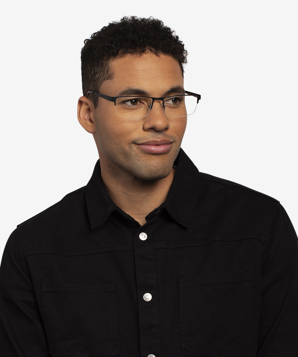 Travis Rectangle Black Glasses for Men | Eyebuydirect Canada
