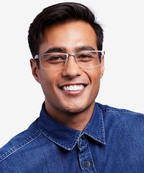 Travis Silver MetalEyeglass Frames for Men from EyeBuyDirect