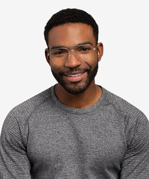Breathe Argenté MétalMontures de lunettes de vue pour Hommes d'EyeBuyDirect