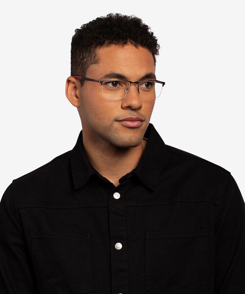 Belong Silver Carbon-fiberEyeglass Frames for Men from EyeBuyDirect