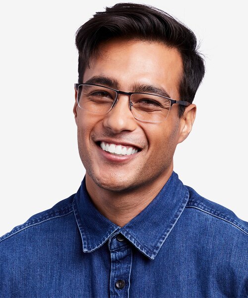 Belong Gunmetal Carbon-fiberEyeglass Frames for Men from EyeBuyDirect