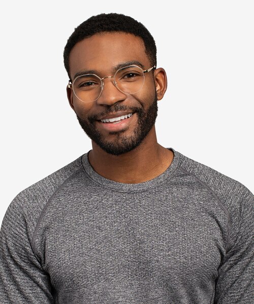 Cowen Doré MétalMontures de lunettes de vue pour Hommes d'EyeBuyDirect