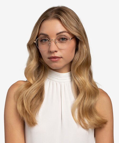 Cowen Doré MétalMontures de lunettes de vue pour Femmes d'EyeBuyDirect