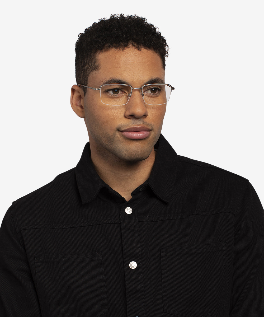 Process Rectangle Silver Glasses for Men Eyebuydirect