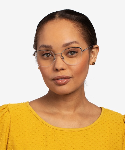 Amande Silver MetalEyeglass Frames for Women from EyeBuyDirect