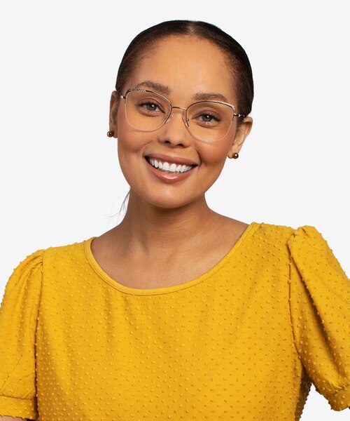 Amande Rose Gold MetalEyeglass Frames for Women from EyeBuyDirect