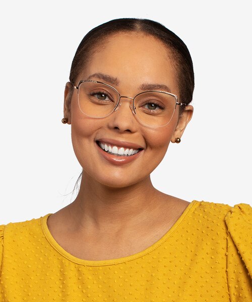 Amande Rose Gold MetalEyeglass Frames for Women from EyeBuyDirect