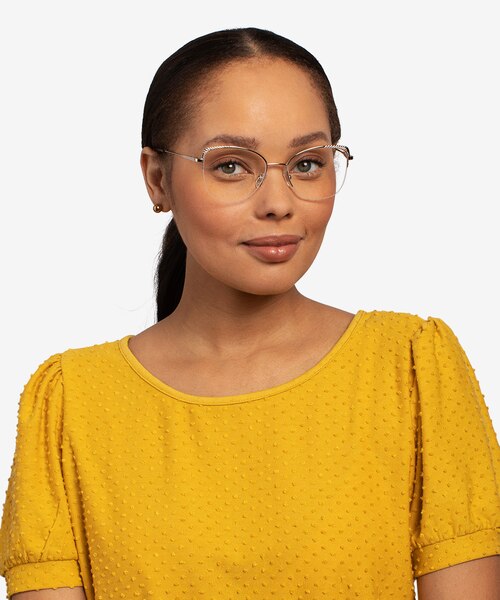 Amande Gold MetalEyeglass Frames for Women from EyeBuyDirect