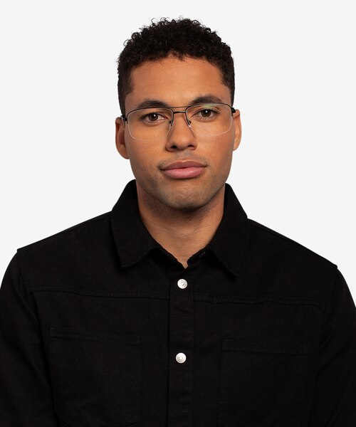Yorkville Black MetalEyeglass Frames for Men from EyeBuyDirect