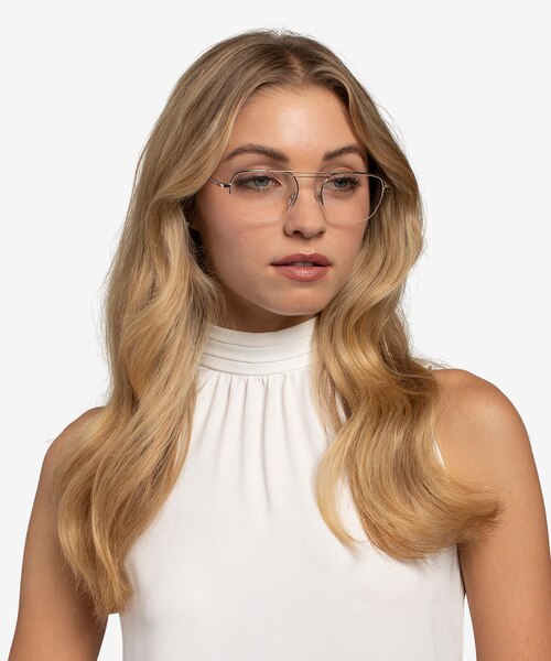 Cabrini Silver Clear MétalMontures de lunettes de vue pour Femmes d'EyeBuyDirect