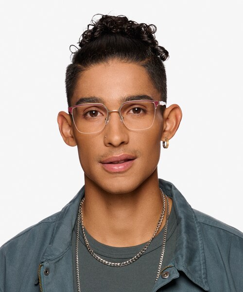Piccadilly Gold Burgundy AcetateEyeglass Frames for Men from EyeBuyDirect