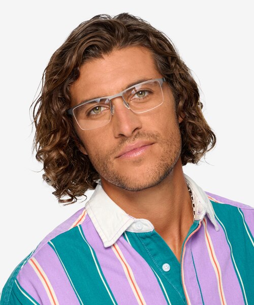 Kinetic Matte Gunmetal MetalEyeglass Frames for Men from EyeBuyDirect