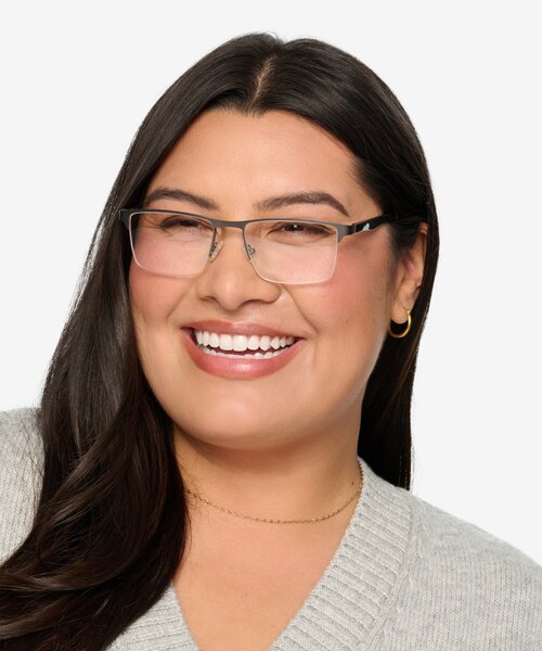 Kinetic Matte Gunmetal MetalEyeglass Frames for Women from EyeBuyDirect