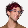 Taxi Blue Silver Black MetalEyeglass Frames for Men from EyeBuyDirect