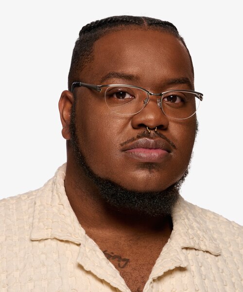Commerce Silver Gray MetalEyeglass Frames for Men from EyeBuyDirect