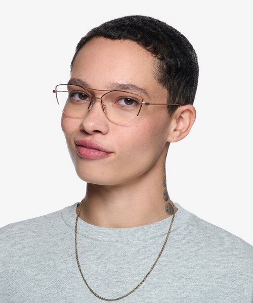 Aida Tortoise Rose Gold MetalEyeglass Frames for Women from EyeBuyDirect