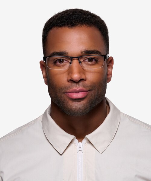 Beau Black Plastic-metalEyeglass Frames for Men from EyeBuyDirect
