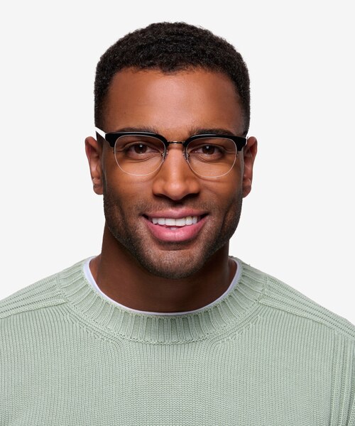 Genbu Black Acetate-metalMontures de lunettes de vue pour Hommes d'EyeBuyDirect