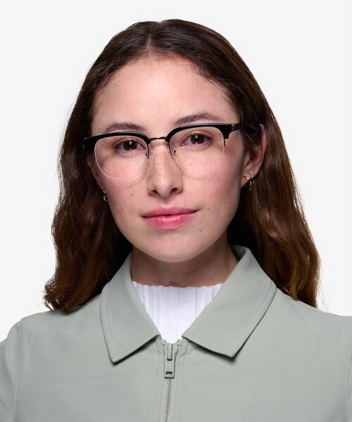 Genbu Black Acetate-metalMontures de lunettes de vue pour Femmes d'EyeBuyDirect