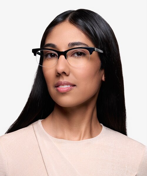Luna Noir AcétateMontures de lunettes de vue pour Femmes d'EyeBuyDirect