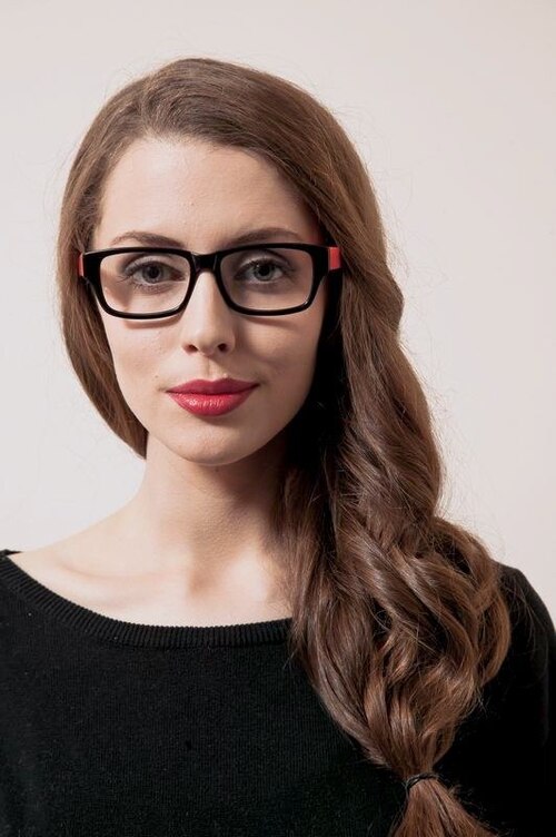 P7515 Black & Orange AcetateEyeglass Frames for Women from EyeBuyDirect