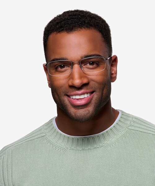 Kanick Gunmetal TitaniumEyeglass Frames for Men from EyeBuyDirect