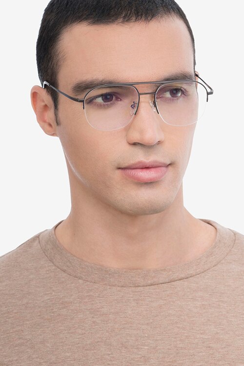 Conrad Gunmetal TitaniumEyeglass Frames for Men from EyeBuyDirect