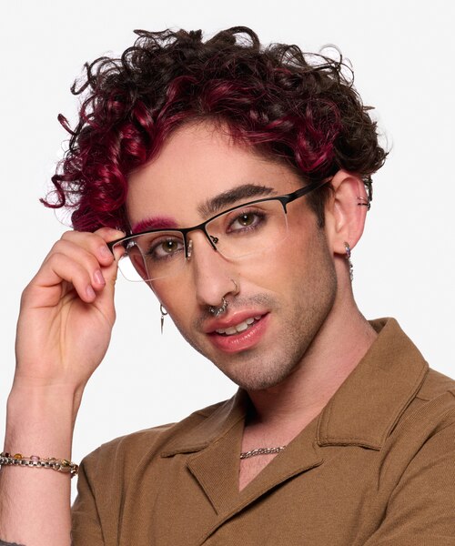 Ted Matte Black TitaniumEyeglass Frames for Men from EyeBuyDirect
