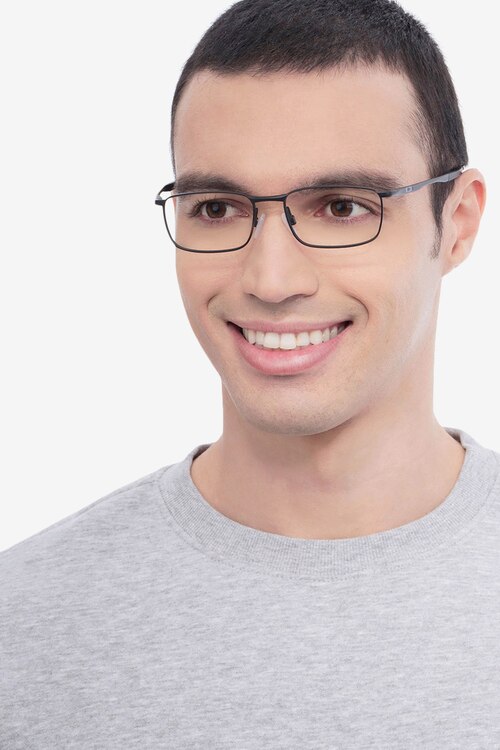 Oakley Barrelhouse Matte Black MetalEyeglass Frames for Men from EyeBuyDirect