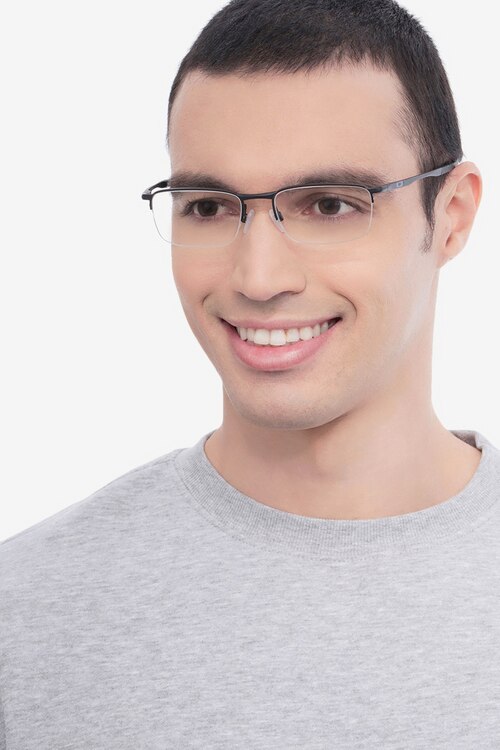Oakley Barrelhouse 0.5 Matte Black MetalEyeglass Frames for Men from EyeBuyDirect