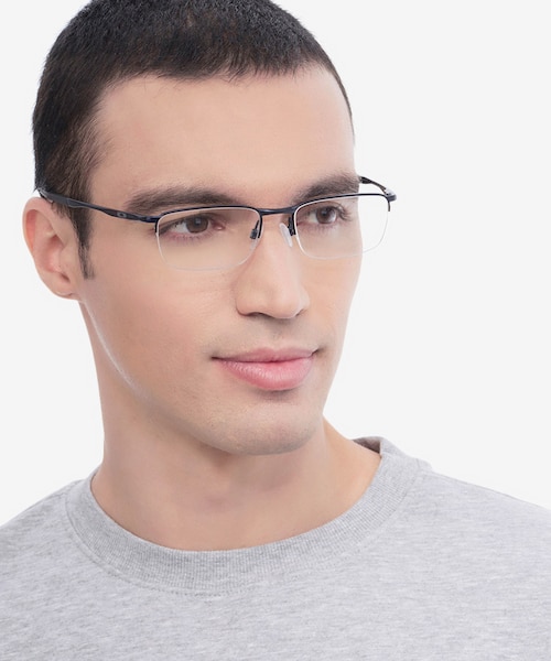 Oakley Barrelhouse 0.5 Matte Midnight MetalEyeglass Frames for Men from EyeBuyDirect