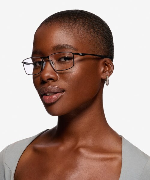 Oakley Socket 5.0 Satin Black & Gray MetalEyeglass Frames for Women from EyeBuyDirect