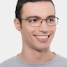 Oakley Socket 5.0 Satin Black & Blue MetalEyeglass Frames for Men from EyeBuyDirect