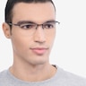 Oakley Socket 5.5 Satin Black & Blue MetalEyeglass Frames for Men from EyeBuyDirect
